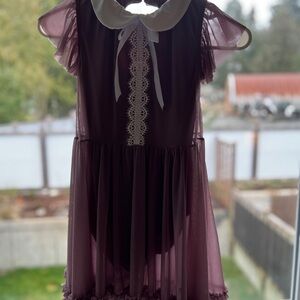 Weissman Purple Elegant Dance Costume with Lace